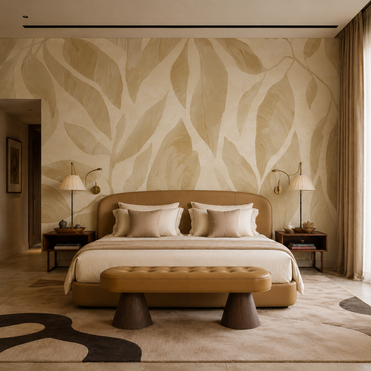 Ivory Canopy Wallpaper – Luxury Neutral Botanical Wall Mural