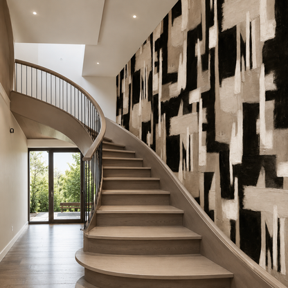 Abstract Geometry Wallpaper – Soft Taupe Neutral