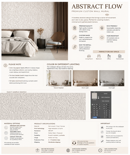 Zebra Flow Wallpaper – Premium Neutral Abstract Wall Mural