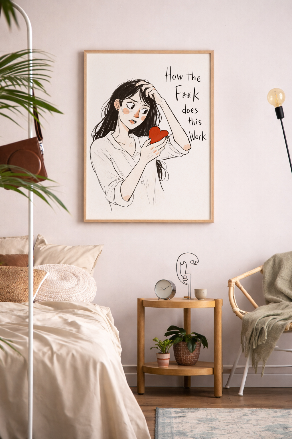 How The Fk Does This Work Wall Art | Funny Love Poster | Relationship Humor Poster