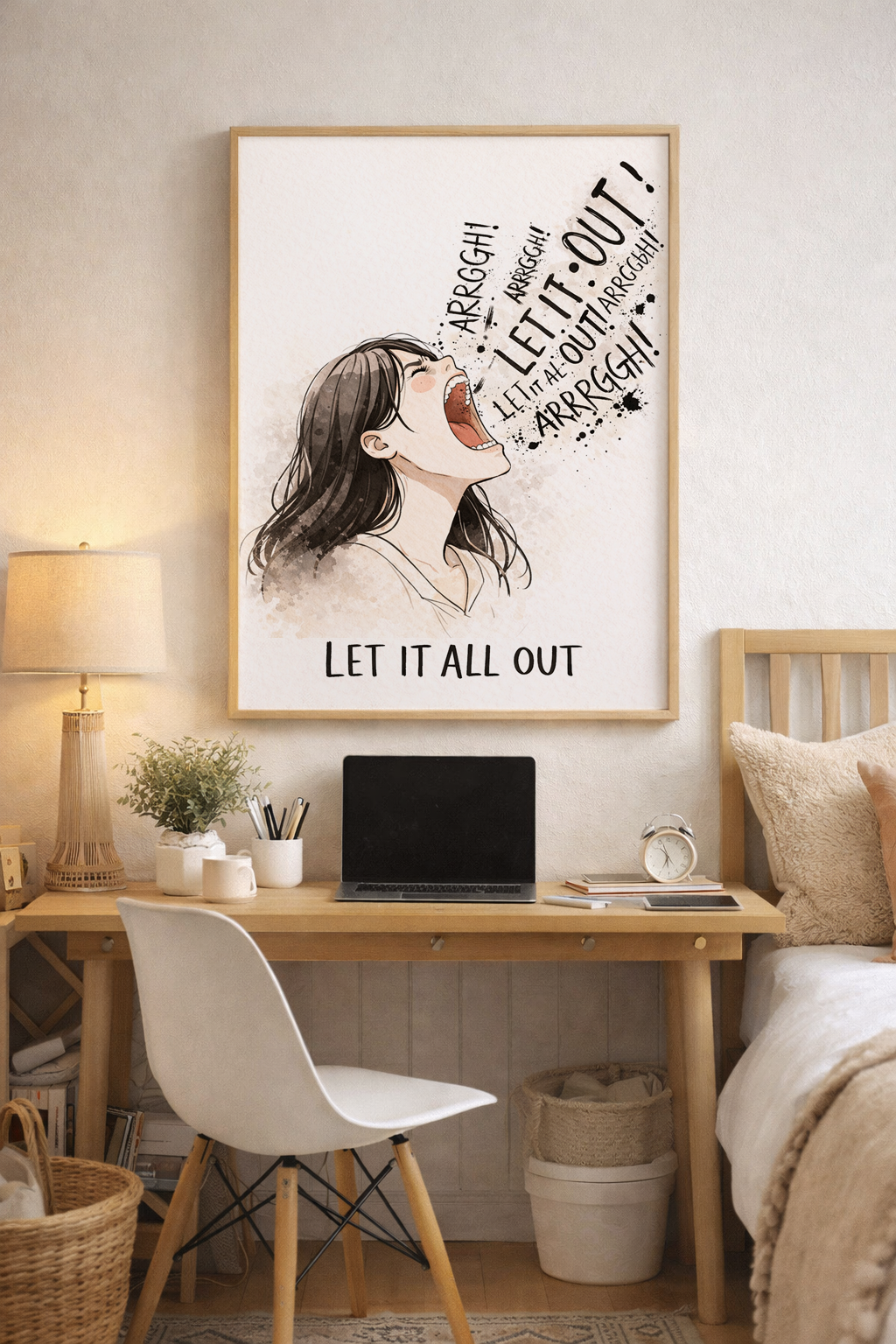 Let It All Out  Wall Art | Emotional Release Art | Mental Health Poster