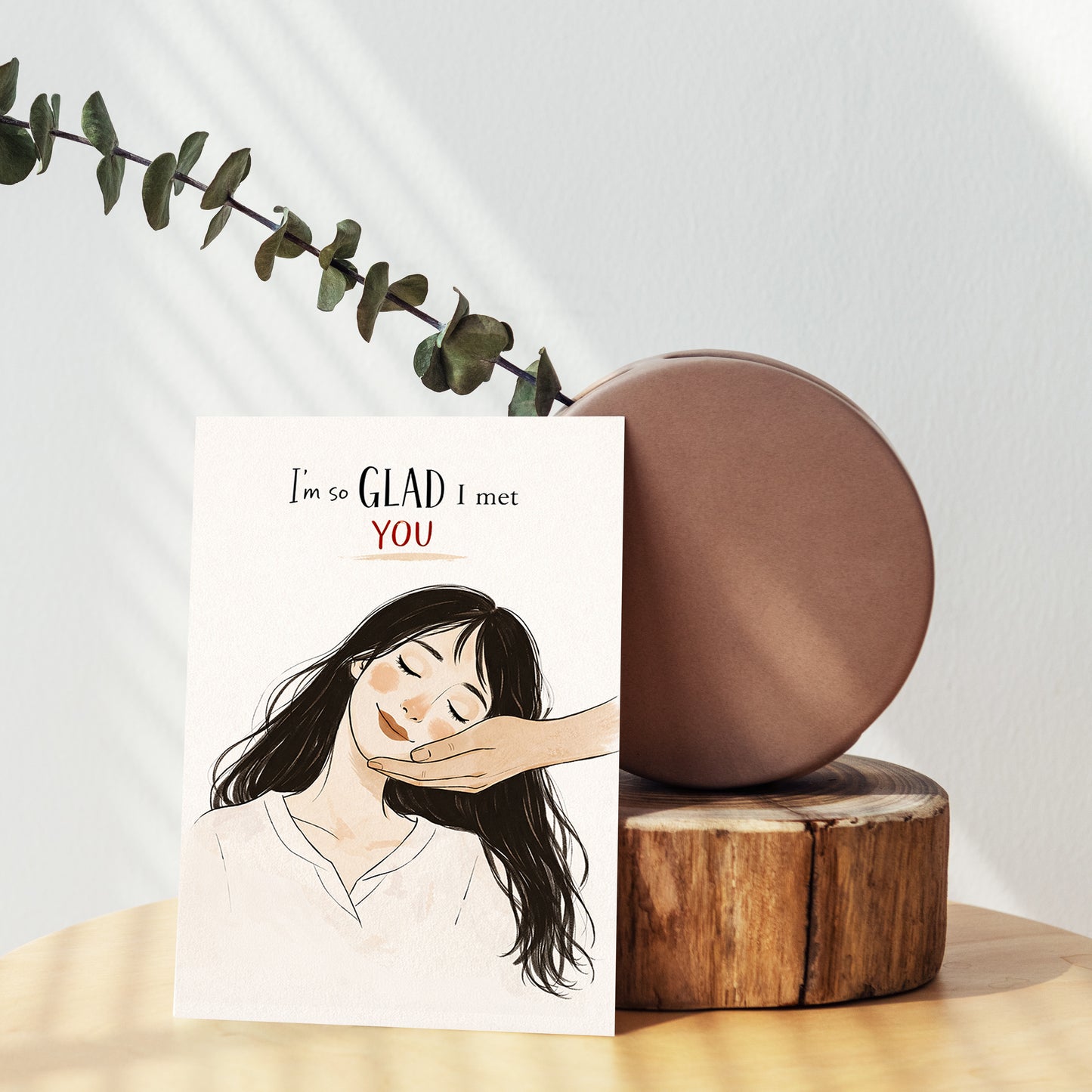 I’m So GLAD I Met You Wall Art | Romantic Love Quote Print | Minimal Wall Art