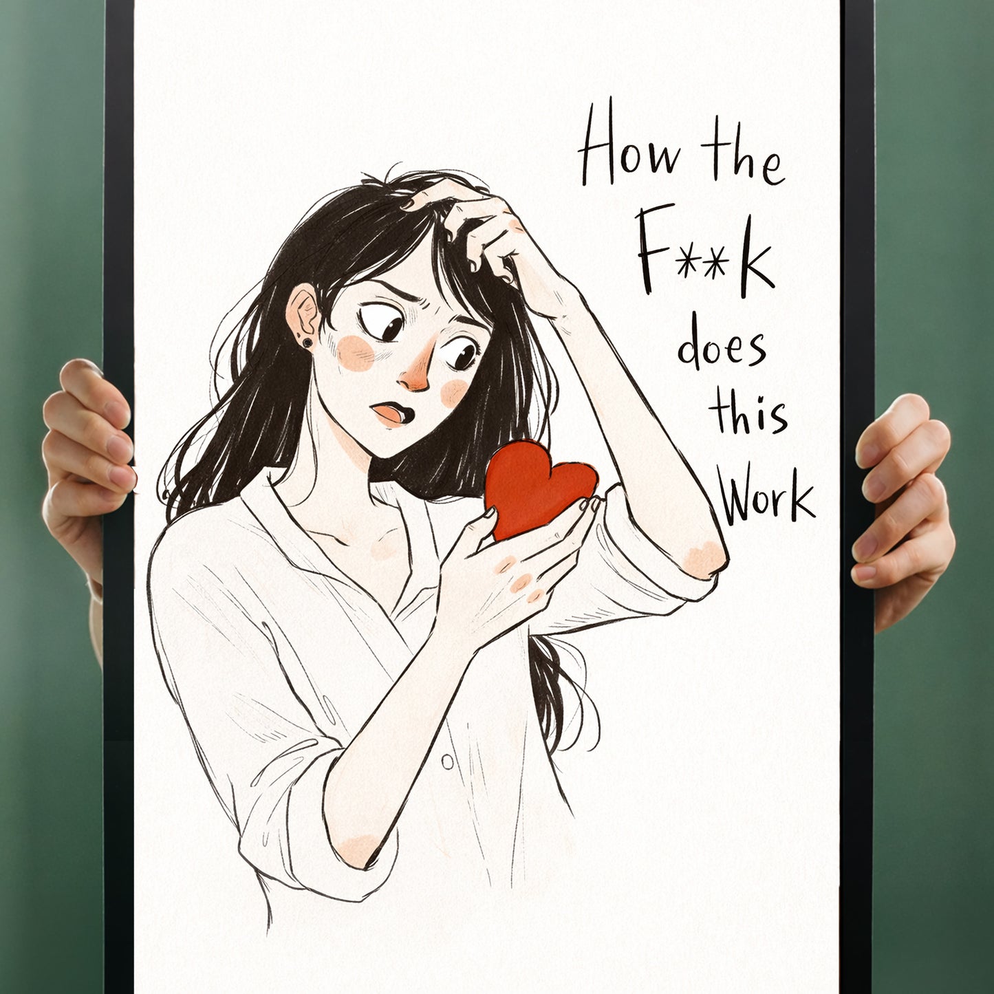 How The Fk Does This Work Wall Art | Funny Love Poster | Relationship Humor Poster