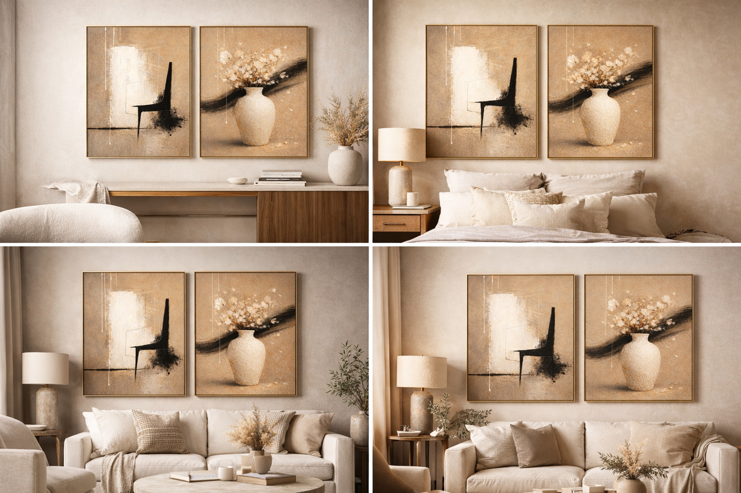 Architectural Silence Set of 2 Printable | Neutral Abstract Wall Art | Minimal Modern Decor