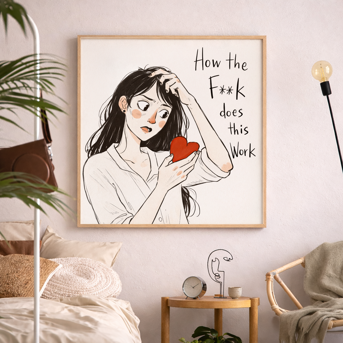 How The Fk Does This Work Wall Art | Funny Love Poster | Relationship Humor Poster