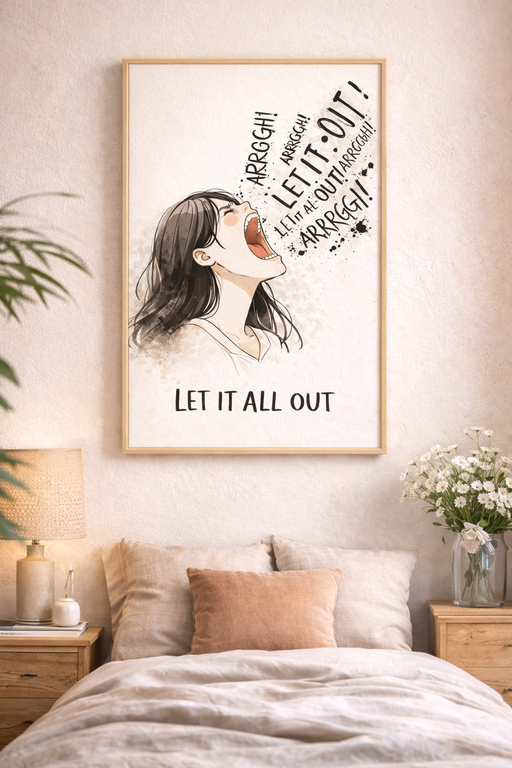 Let It All Out  Wall Art | Emotional Release Art | Mental Health Poster