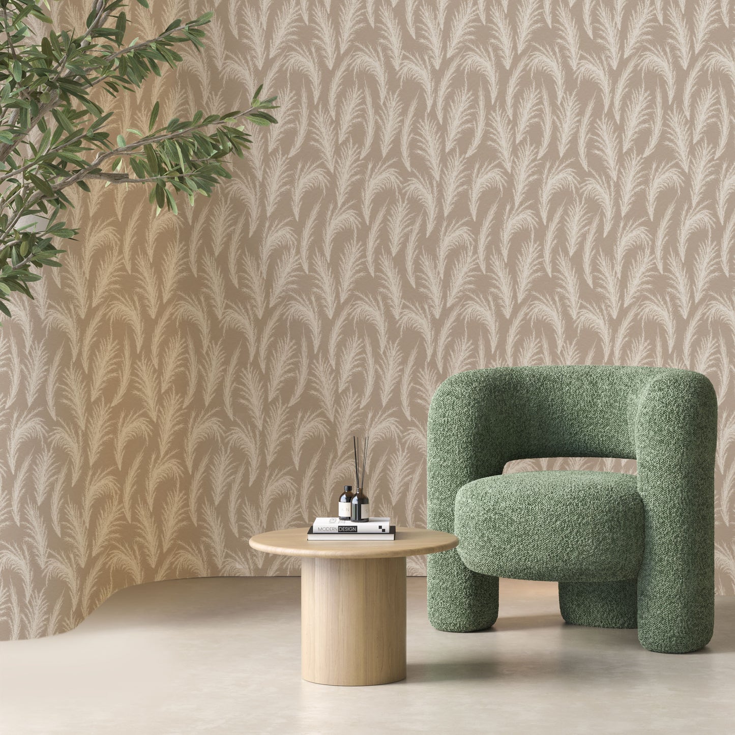 Earthy Tone Feathers Wallpaper