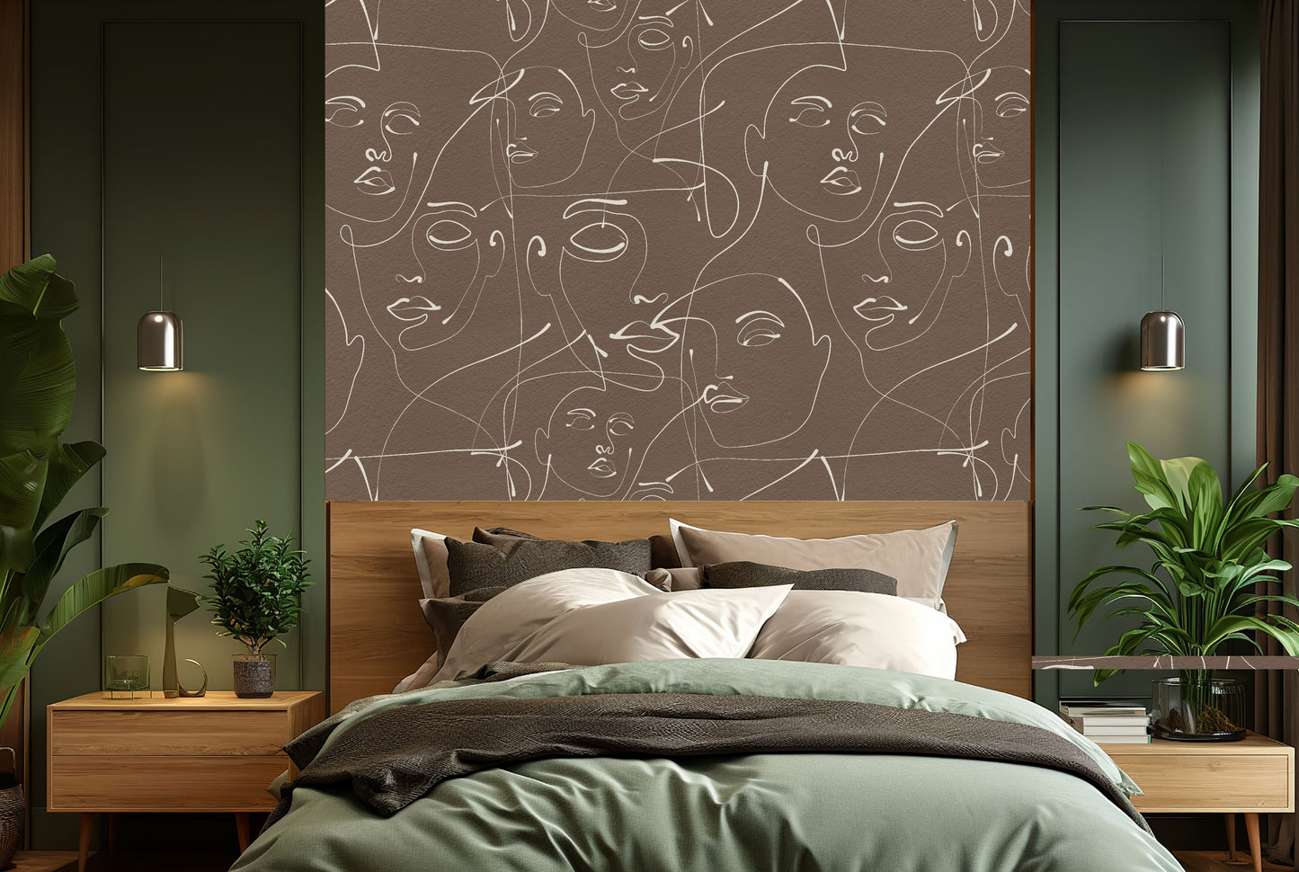 Abstract Brown Face Art Wallpaper