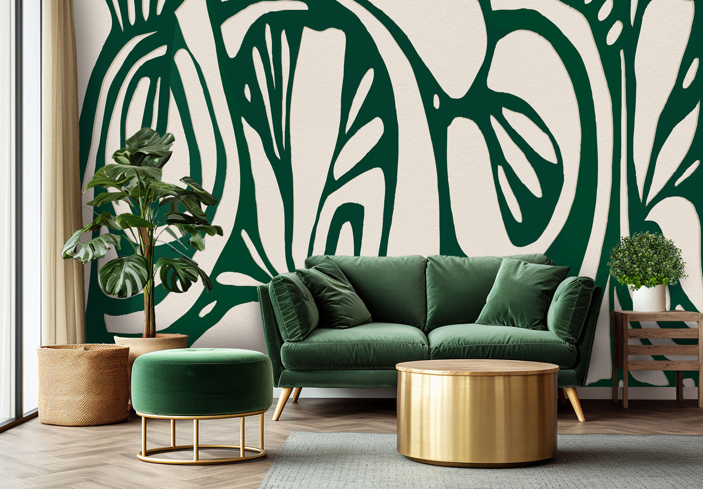 Verdant Green Minimalist Wallpaper