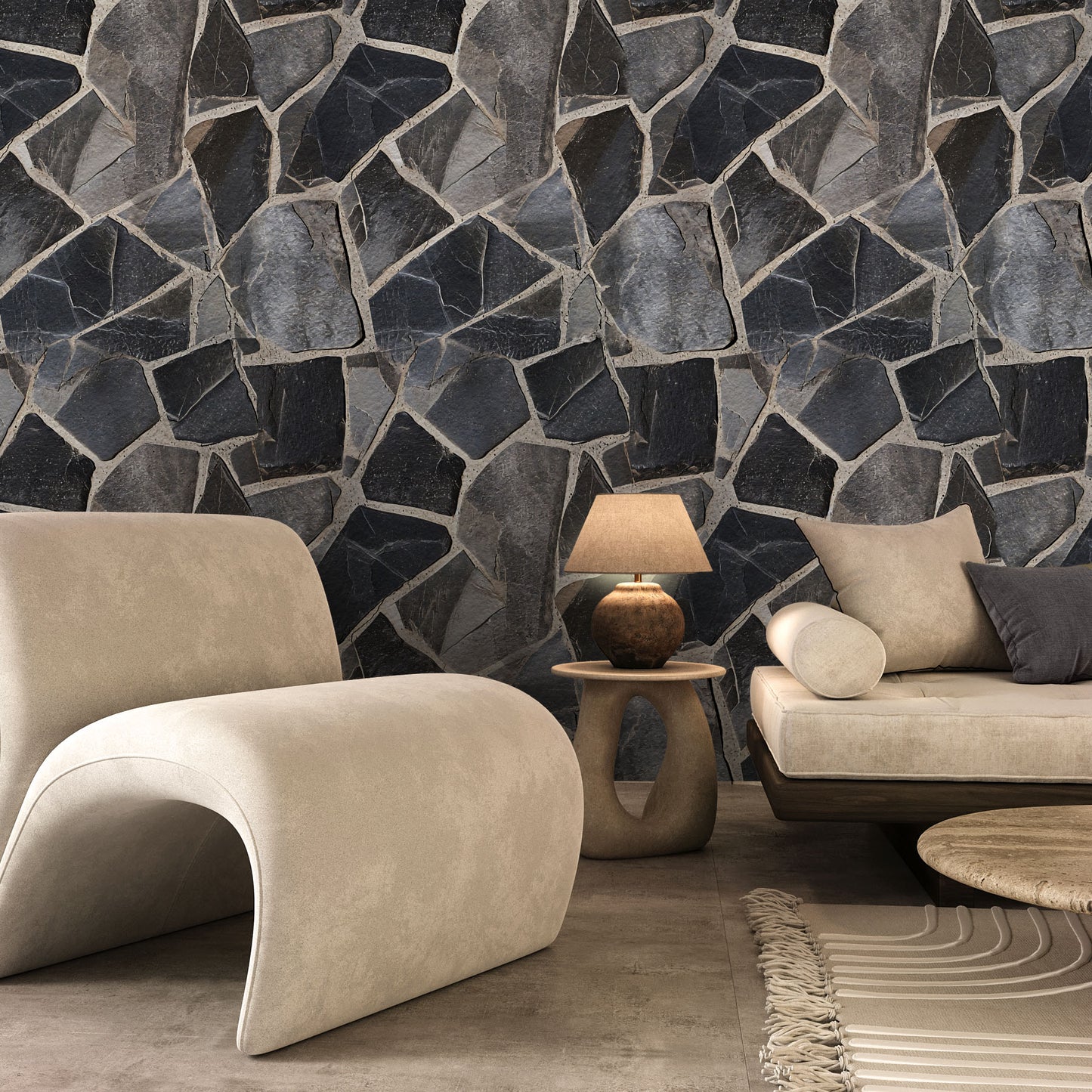 Artful Stone Textures Wallpaper