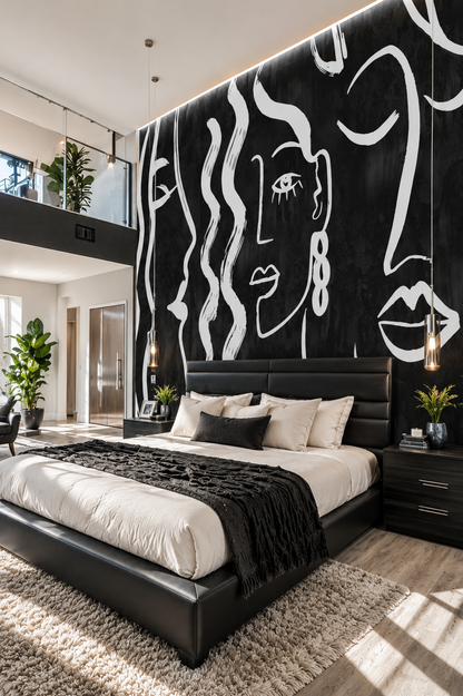 Bold midnight statement wallpaper