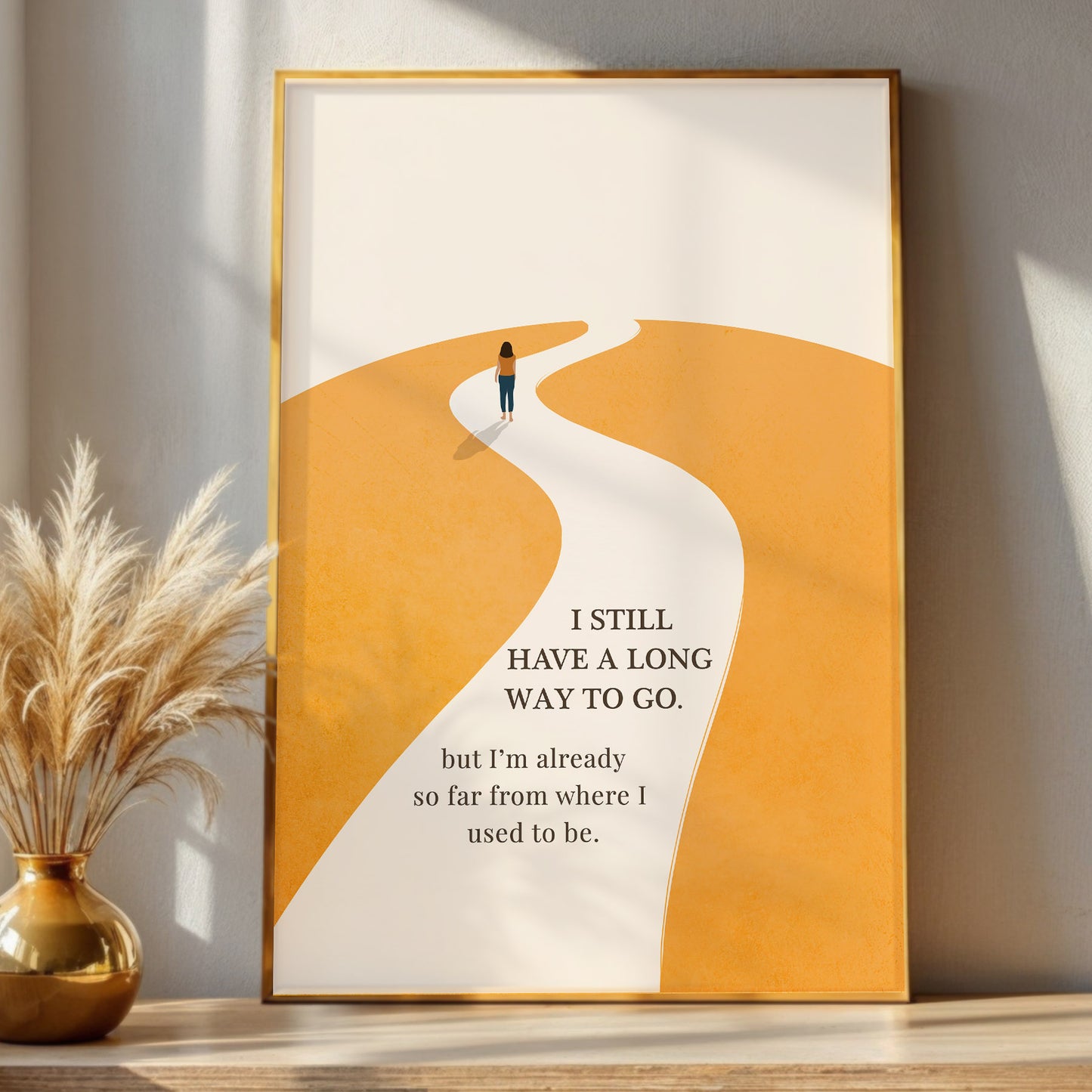 Minimalist Growth Journey Wall Art, Neutral Office Decor, Inspirational Wall art