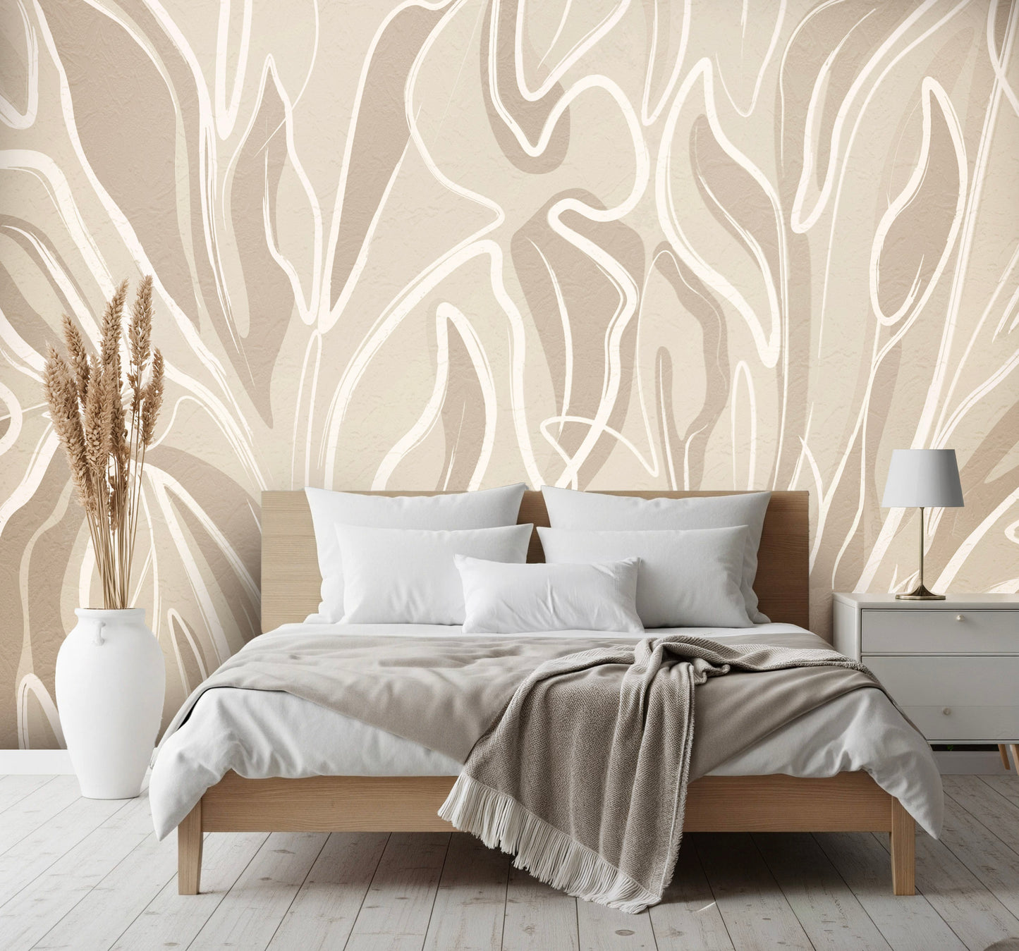 Abstract Flow Luxury Neutral Wallpaper Mural