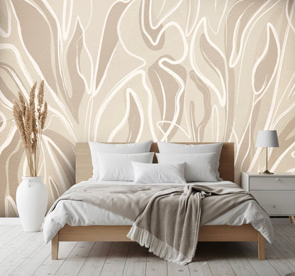 Abstract Flow Luxury Neutral Wallpaper Mural