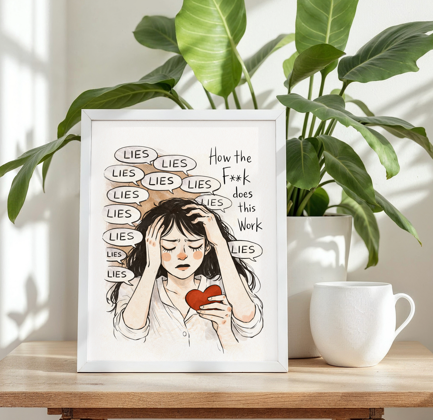 Lies Relationship Art | Toxic Love Print | Dark Humor Wall Art