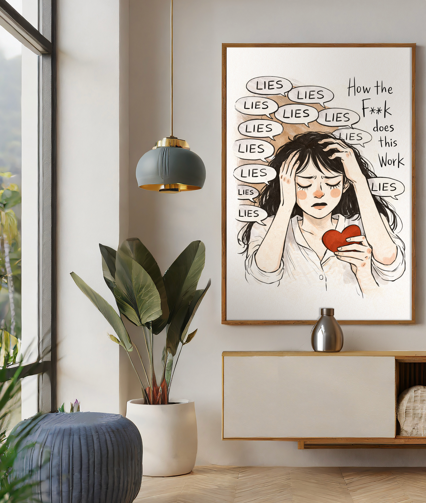 Lies Relationship Art | Toxic Love Print | Dark Humor Wall Art