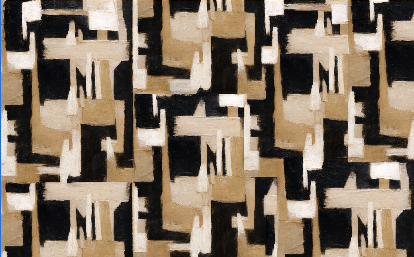 Abstract Geometry Wallpaper – Warm Beige & Black