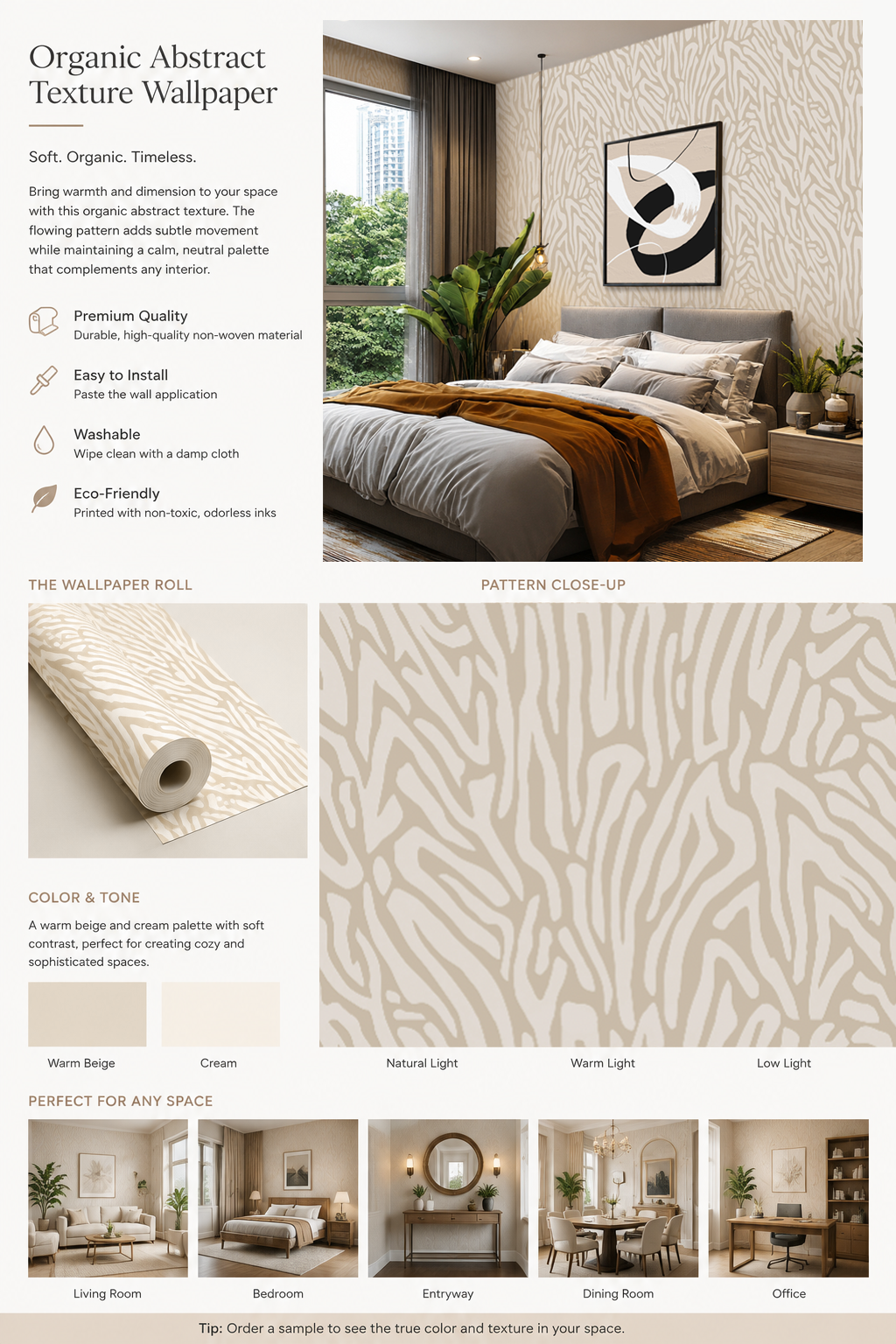 Serein – Organic Abstract Texture Wallpaper