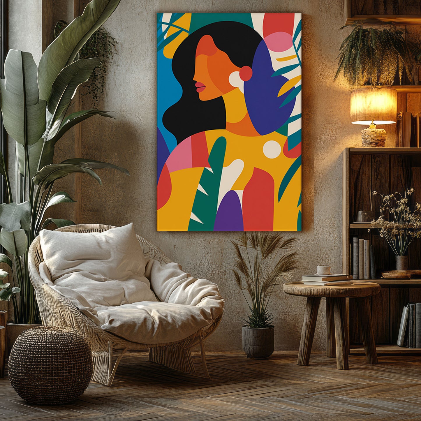 Vibrant Muse – Colorful Abstract Woman Wall Art