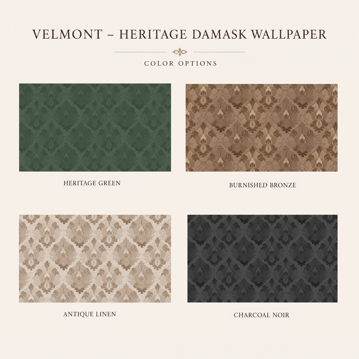 Velmont – Heritage Damask Wallpaper