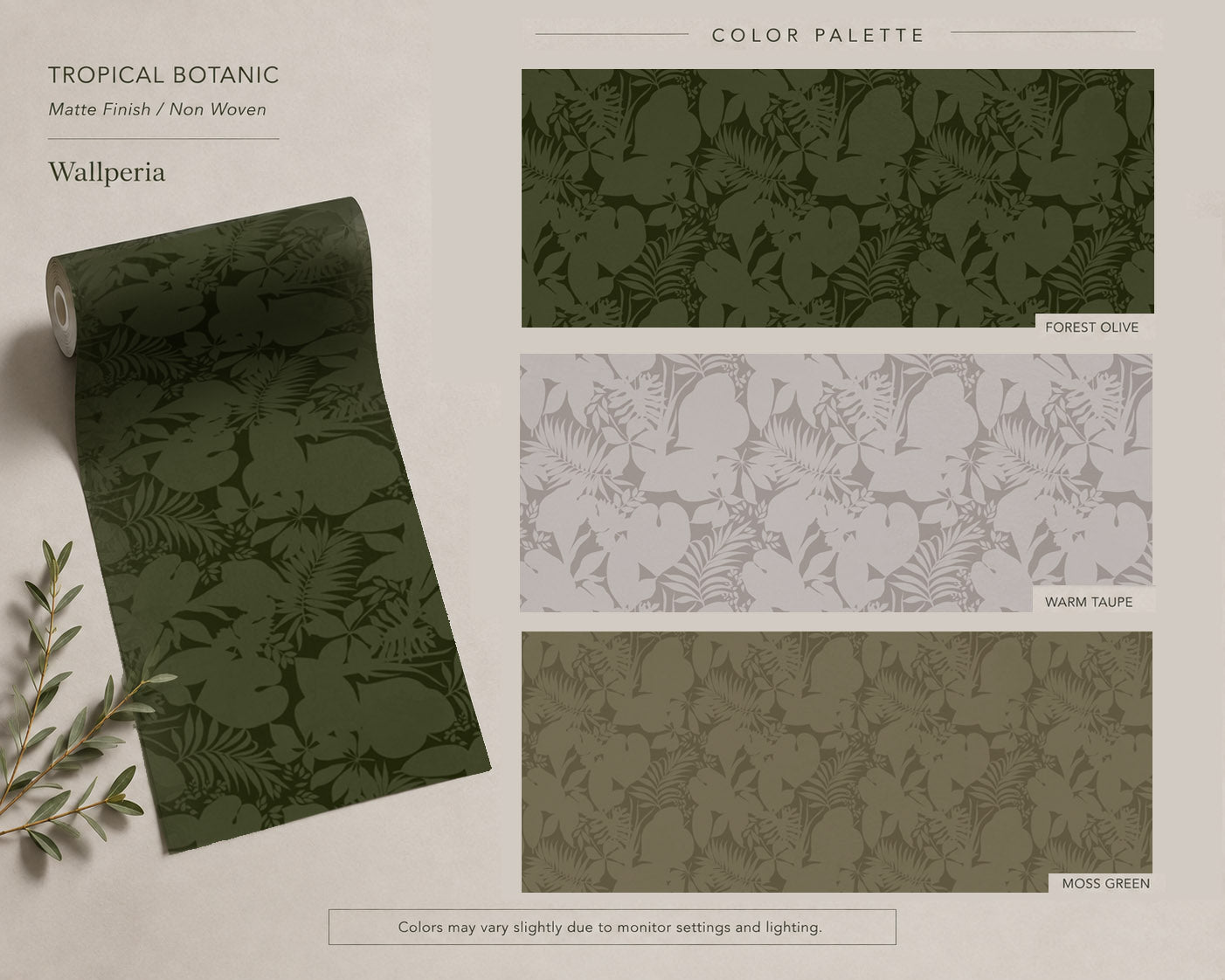 Tropical Botanic – Forest Olive Botanical Wallpaper