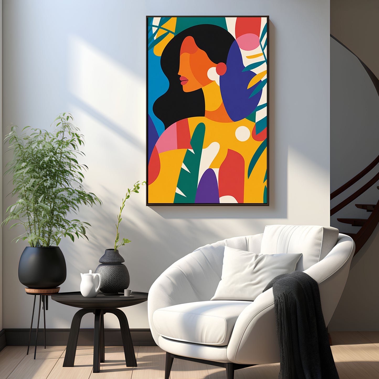 Vibrant Muse – Colorful Abstract Woman Wall Art