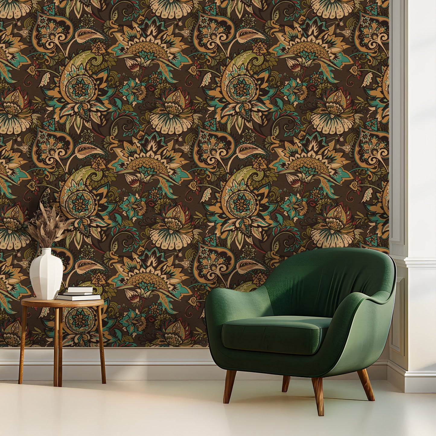 Rustic Blooms Floral Wallpaper