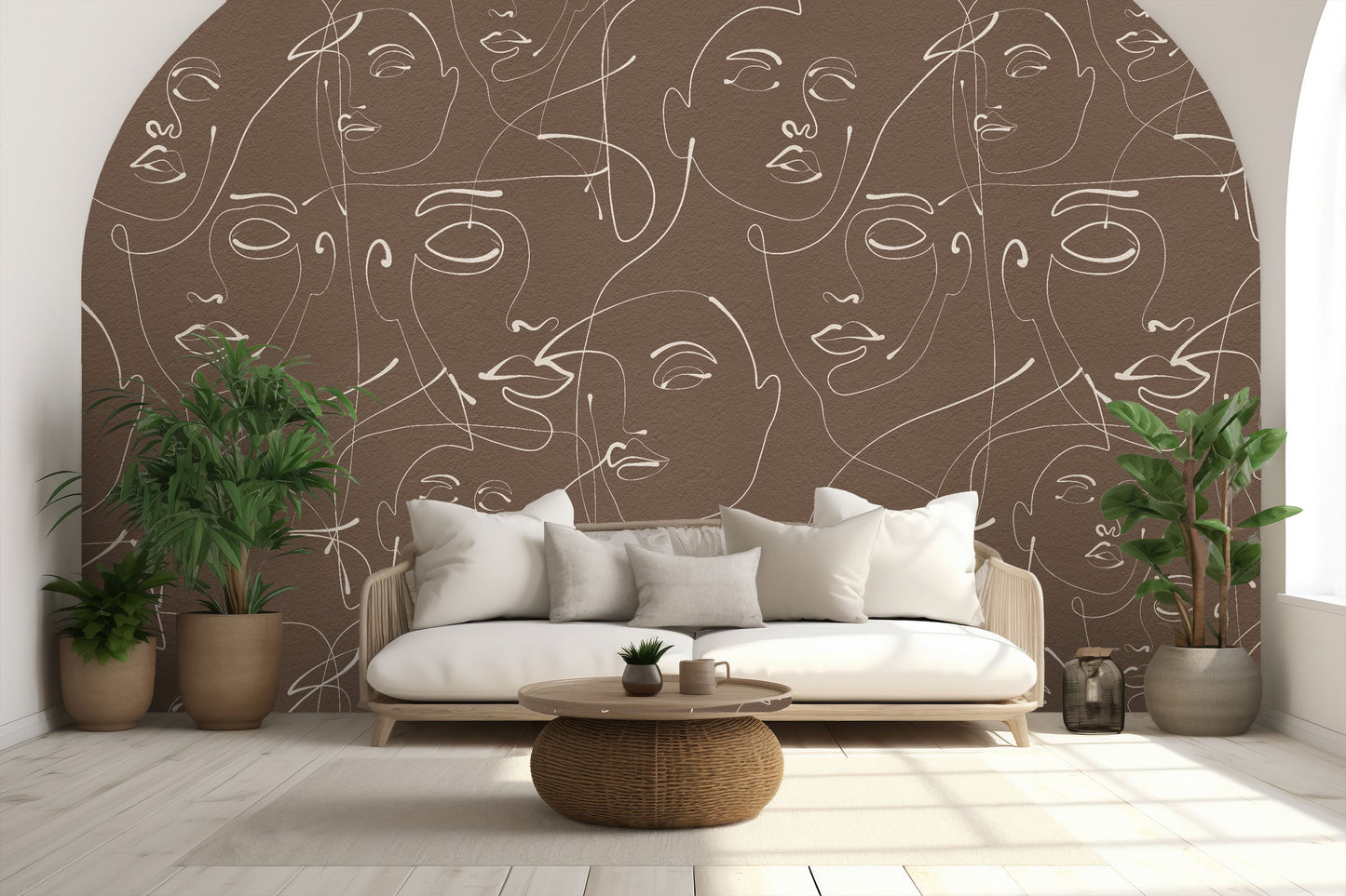 Abstract Brown Face Art Wallpaper