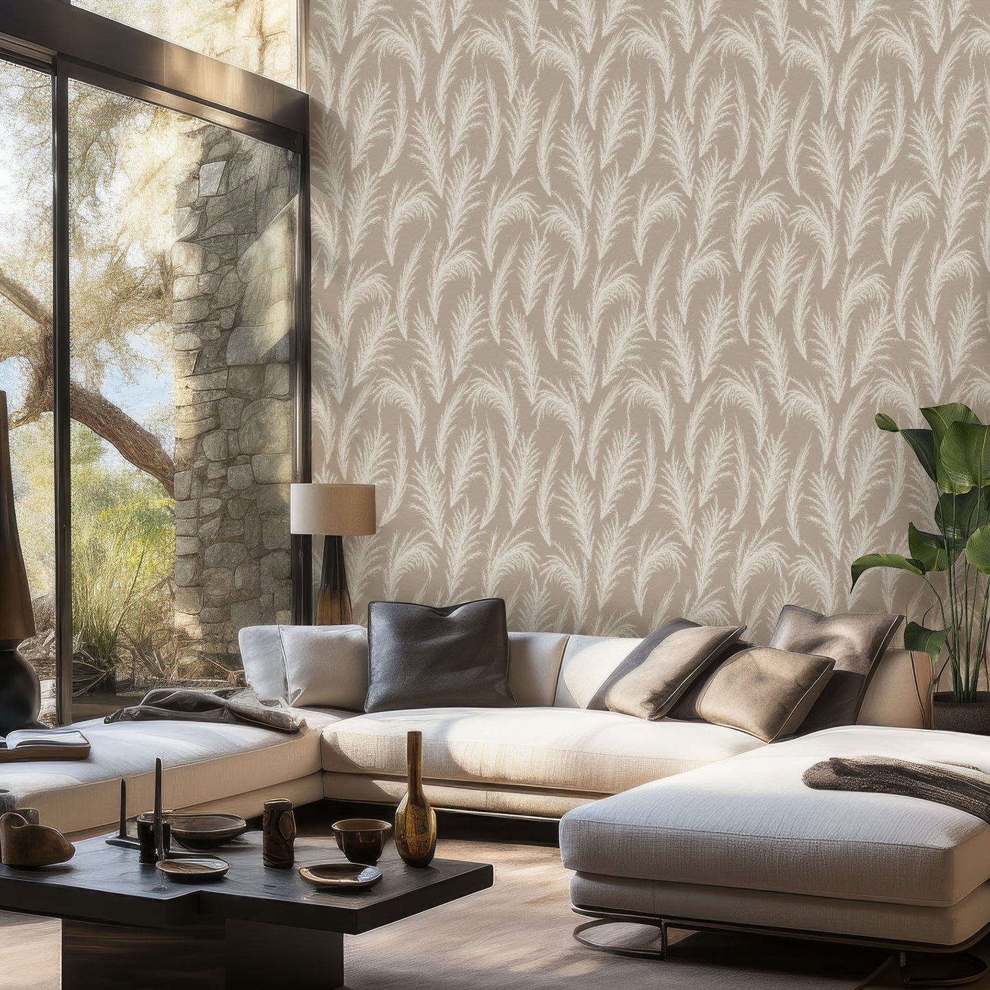 Earthy Tone Feathers Wallpaper