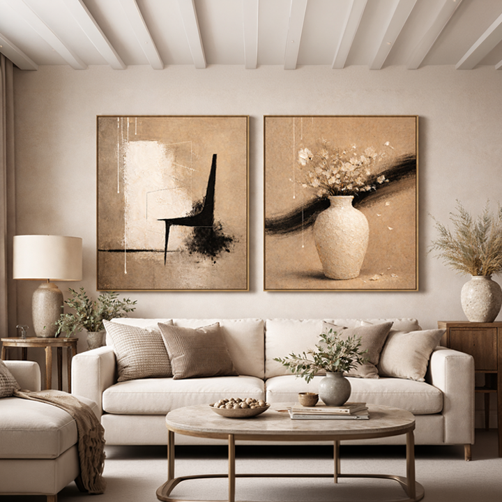 Architectural Silence Set of 2 Printable | Neutral Abstract Wall Art | Minimal Modern Decor