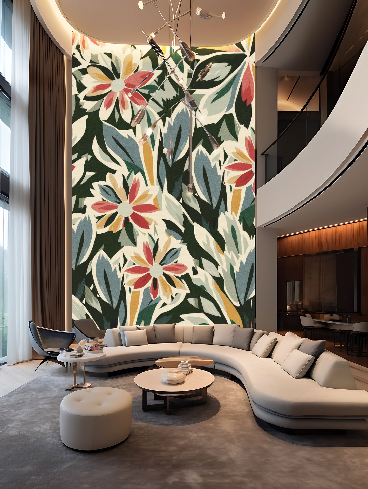 Marigold Muse – Retro Botanical Wallpaper Mural