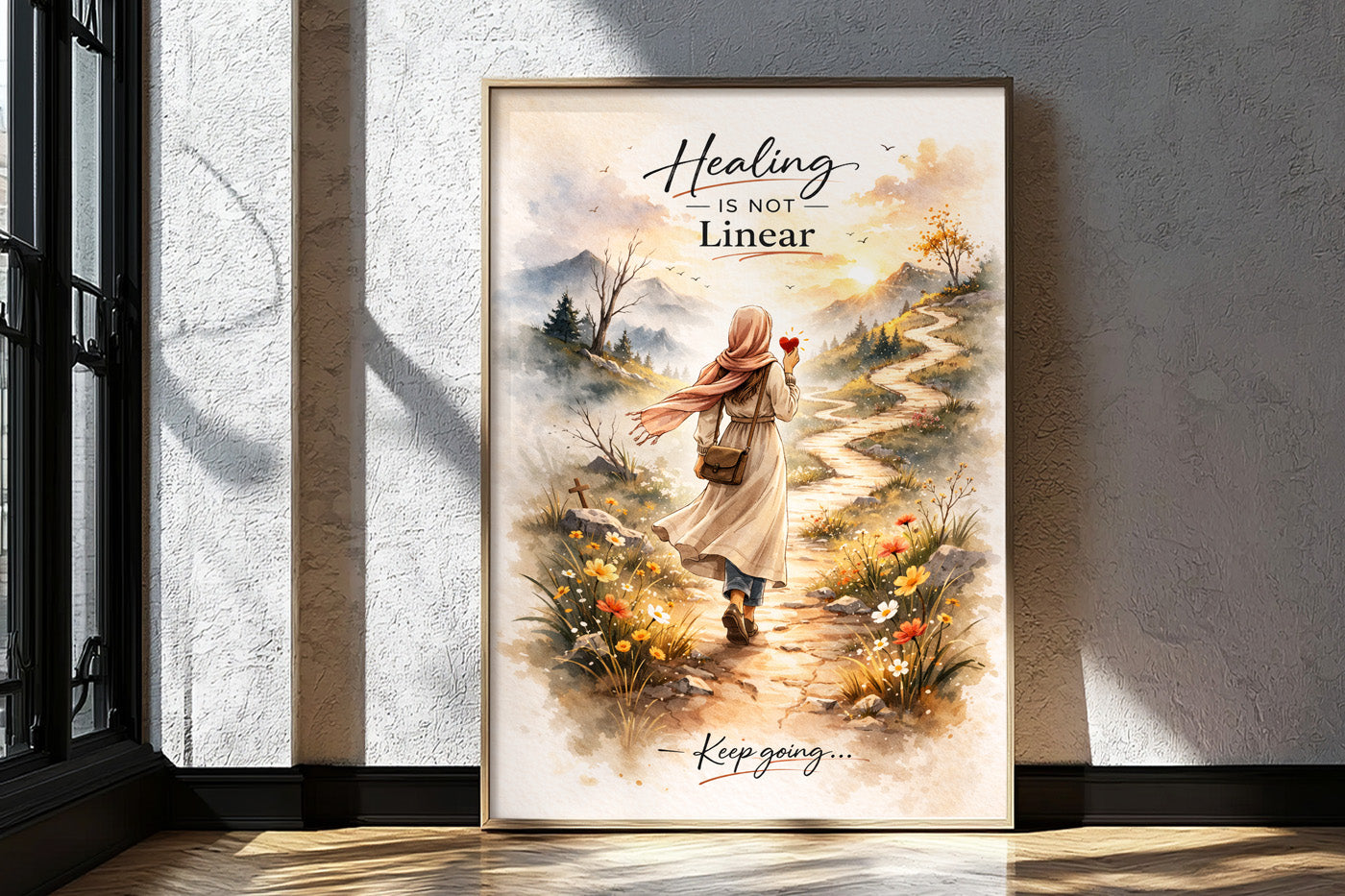 Healing Is Not Linear Wall Art Calm Neutral Decor, Encouragement Gift