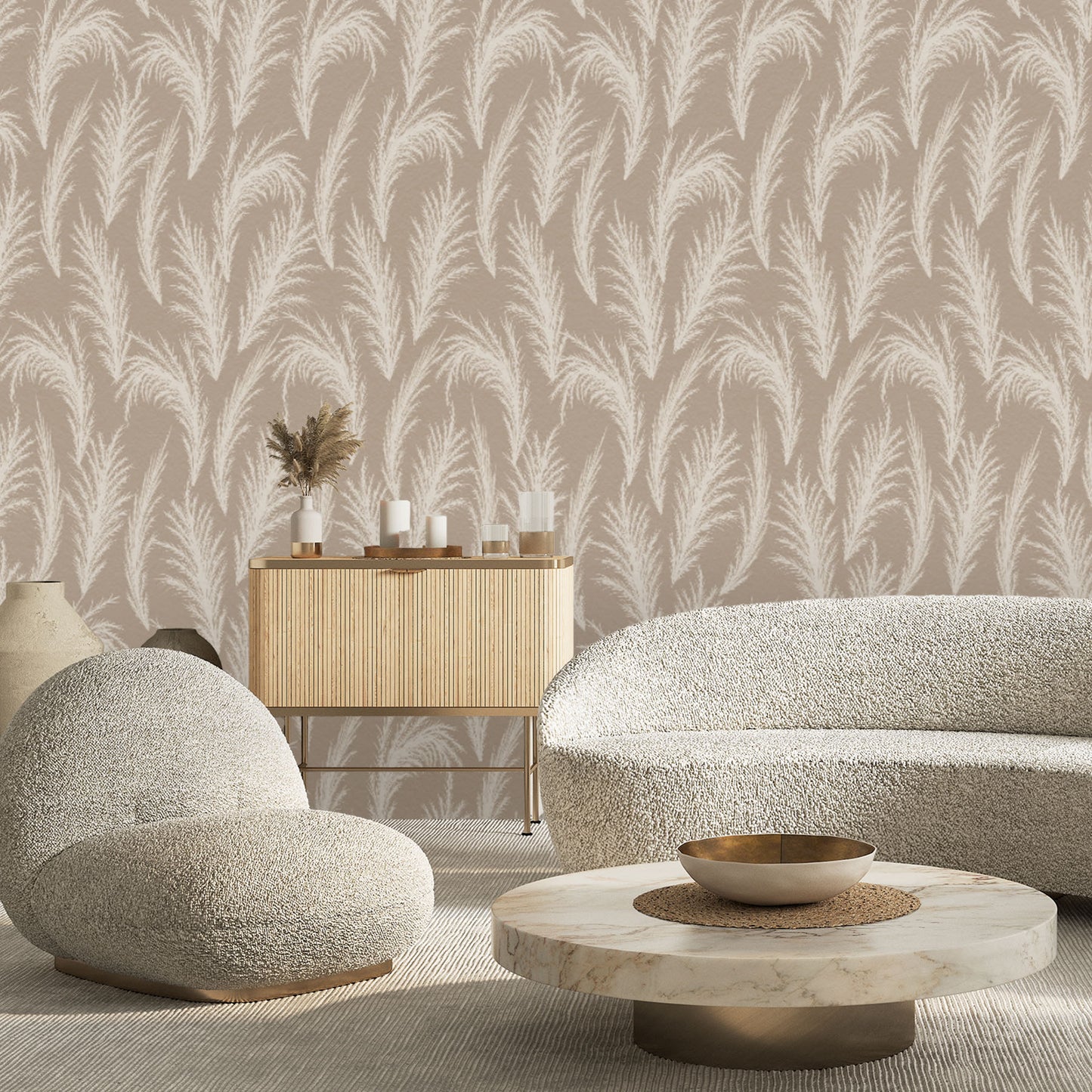 Earthy Tone Feathers Wallpaper