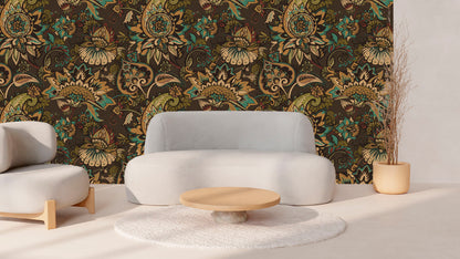 Rustic Blooms Floral Wallpaper
