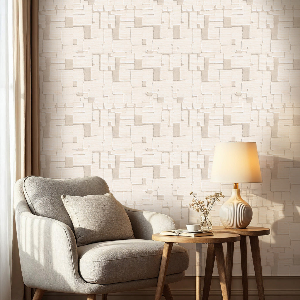 Architectural Stone – Beige Plaster Look Wallpaper Mural