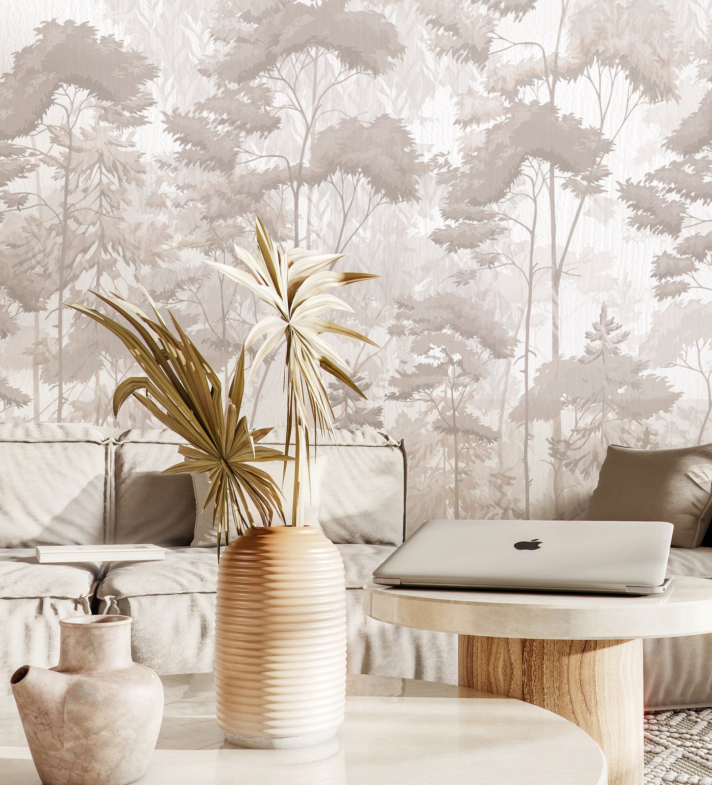 Whispering Canopy – Neutral Botanical Wallpaper