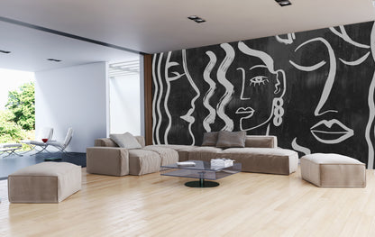 Bold midnight statement wallpaper