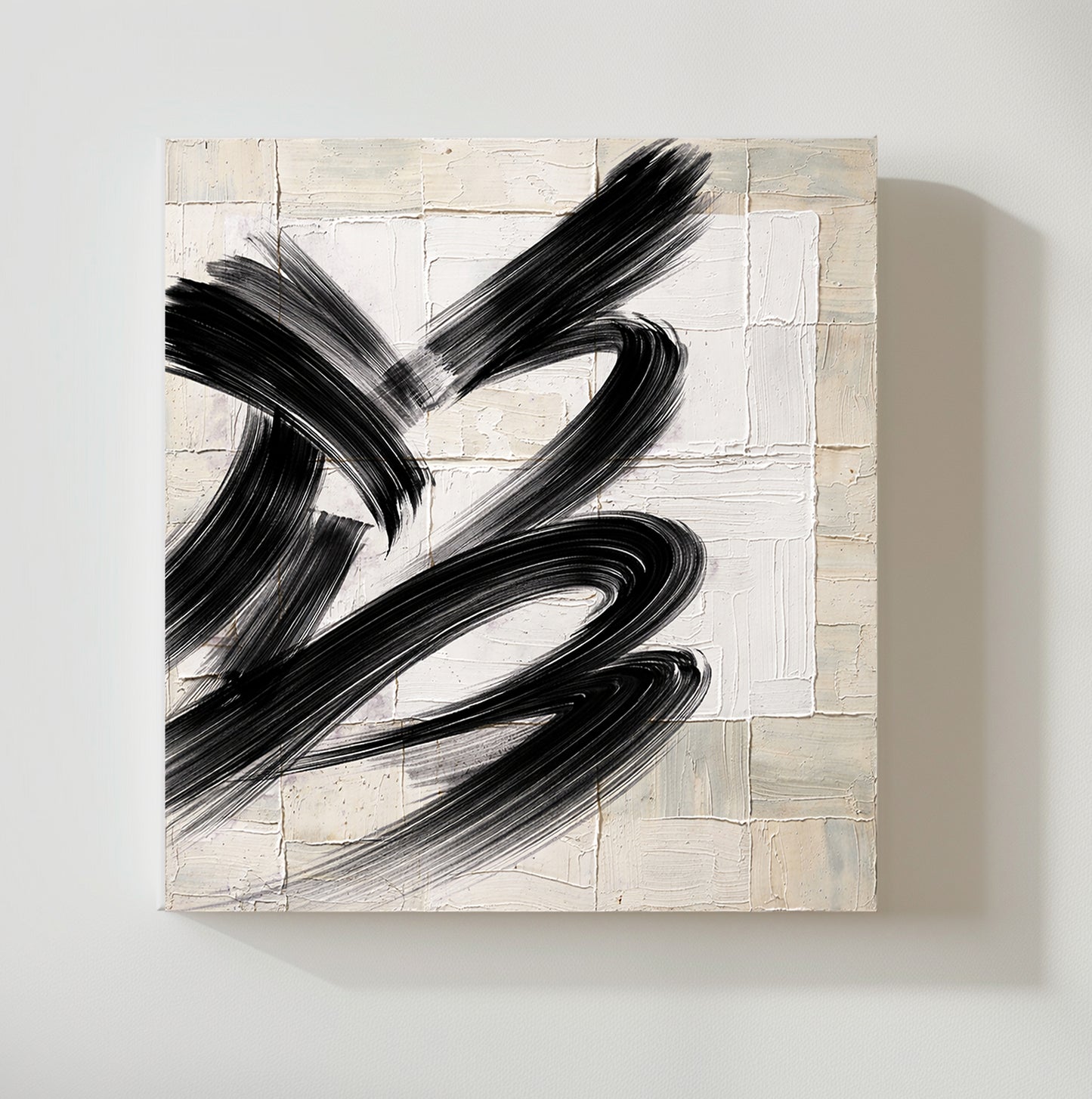 Ivory Flow Triptych Wall Art | Neutral Abstract Set of 3 | Modern Decor, Neutral Black & Beige Abstract