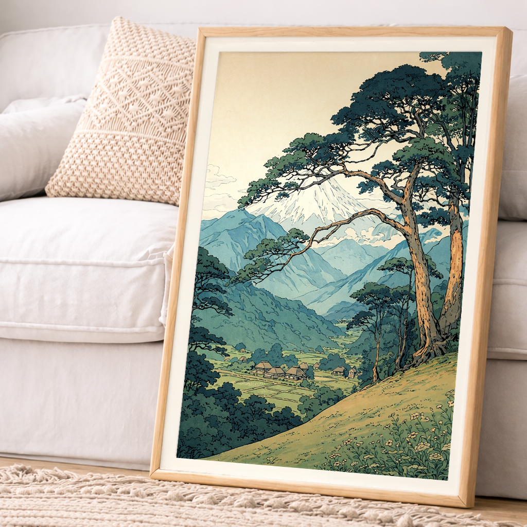 Serene Mountain Landscape | Vintage Nature Scenic Wall Art Decor