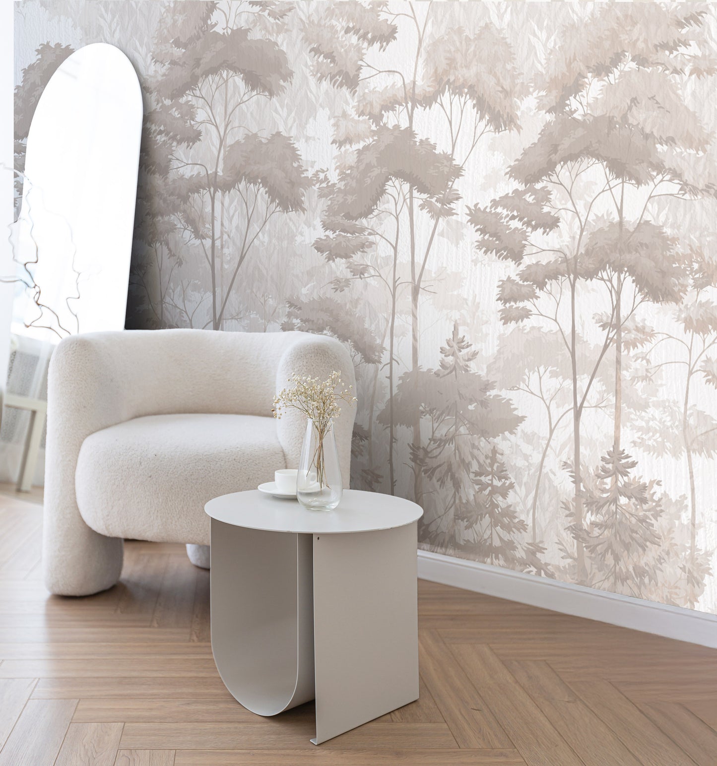 Whispering Canopy – Neutral Botanical Wallpaper
