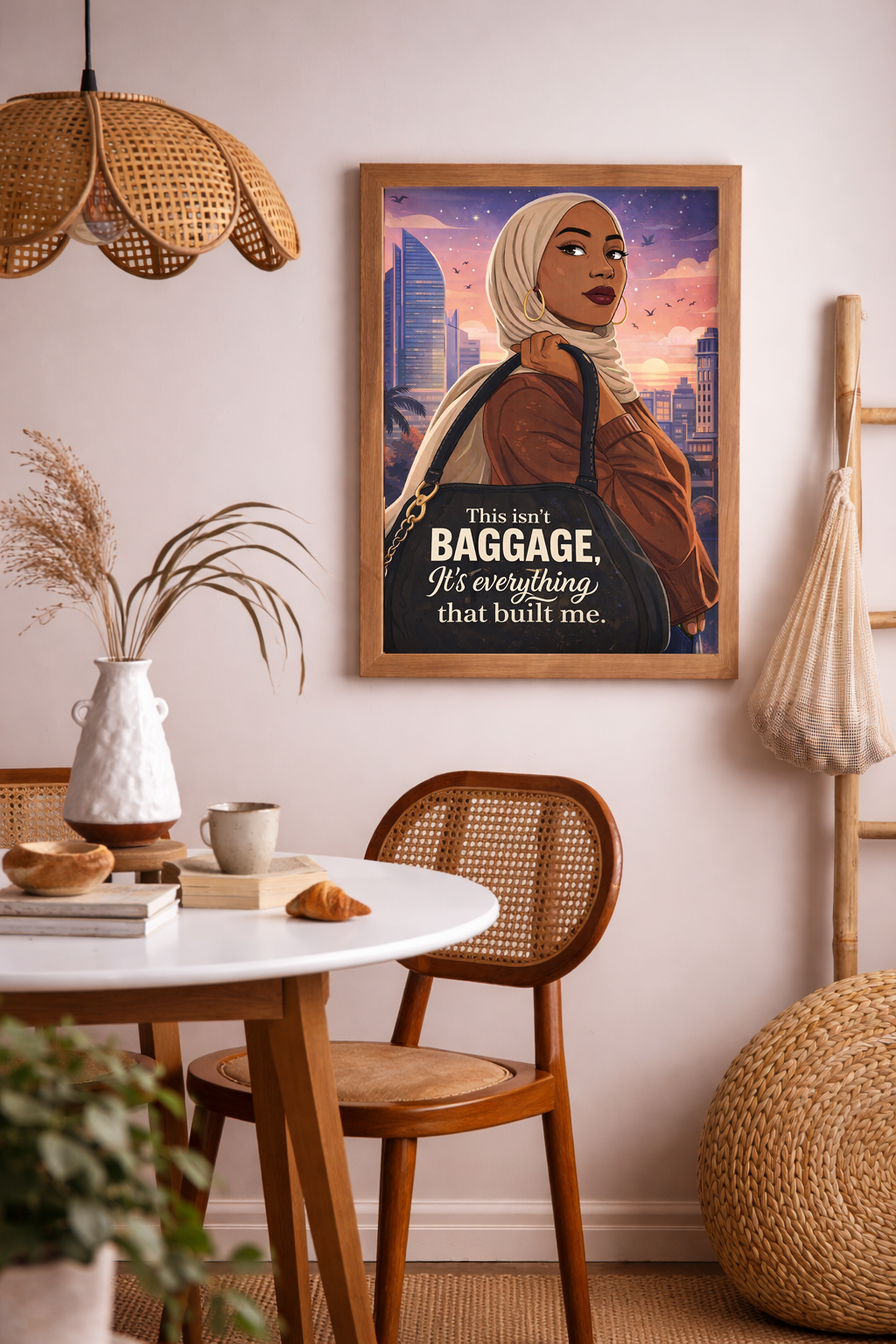 This Isn’t Baggage Quote Poster/ Canvas, Bold Feminine Muslim Woman Art