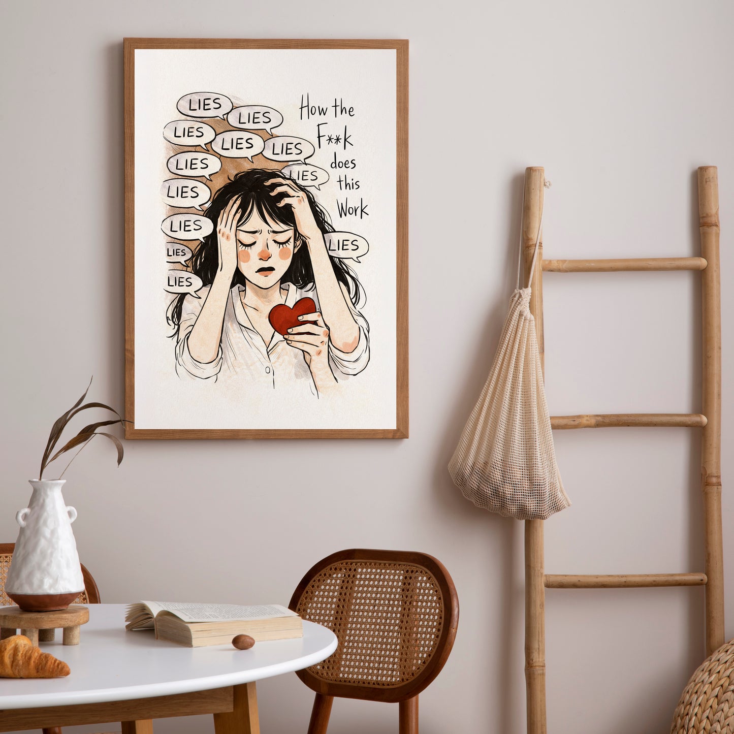 Lies Relationship Art | Toxic Love Print | Dark Humor Wall Art