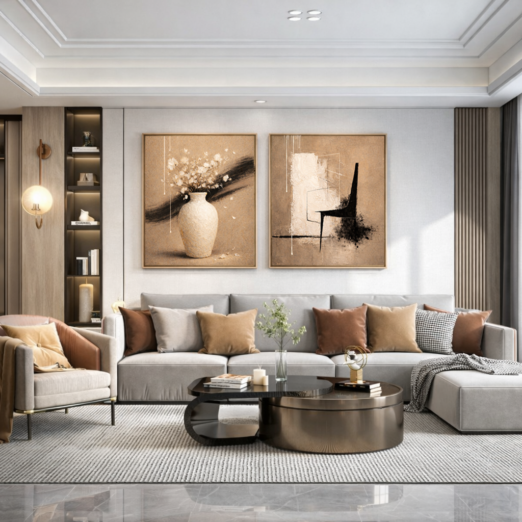 Architectural Silence Set of 2 Printable | Neutral Abstract Wall Art | Minimal Modern Decor
