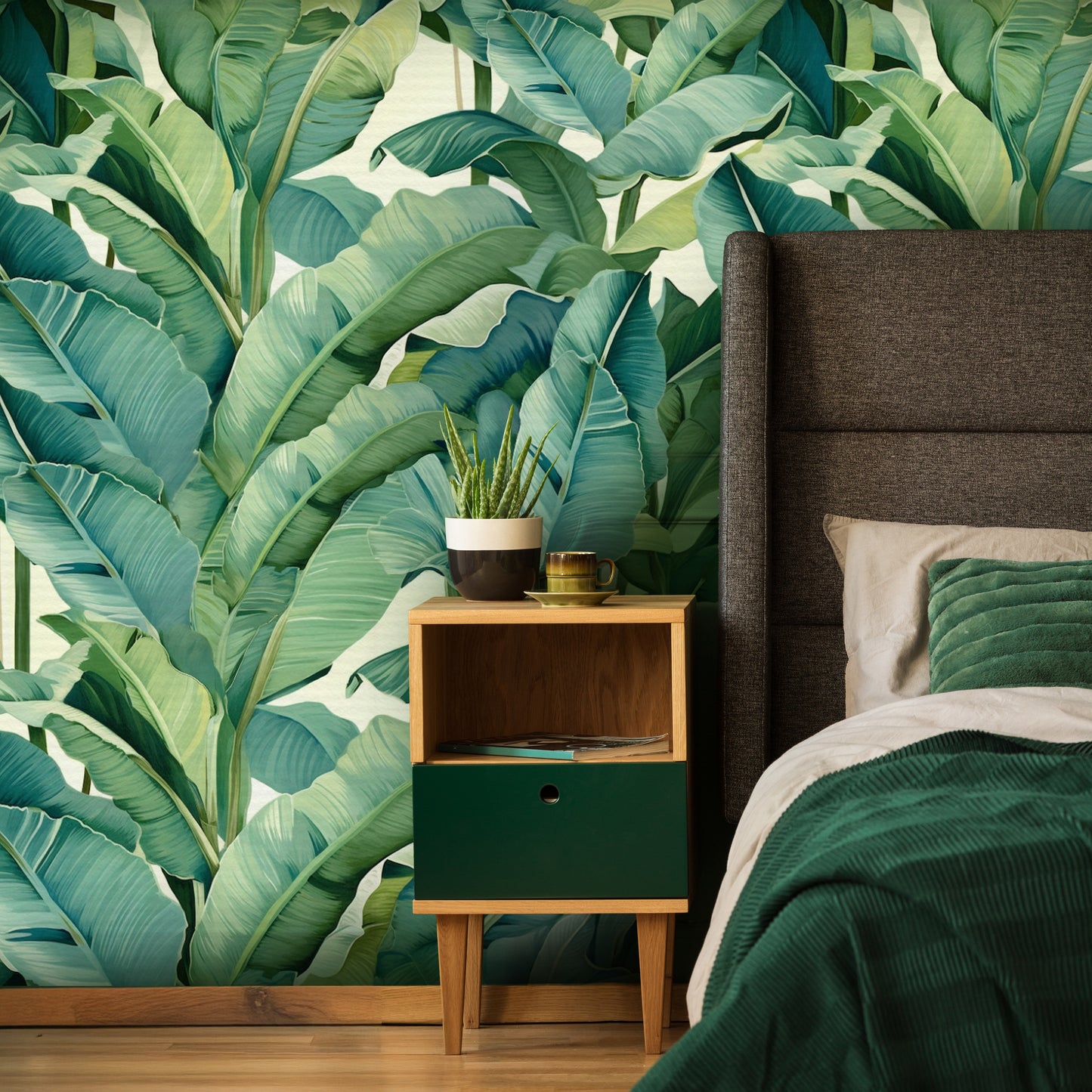 Verdant Vibes Minimal Modern Wallpaper