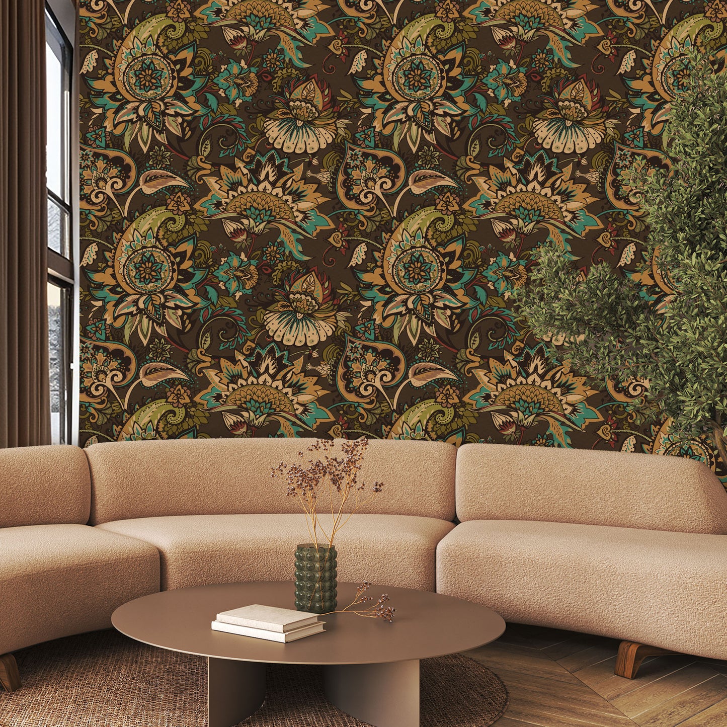 Rustic Blooms Floral Wallpaper