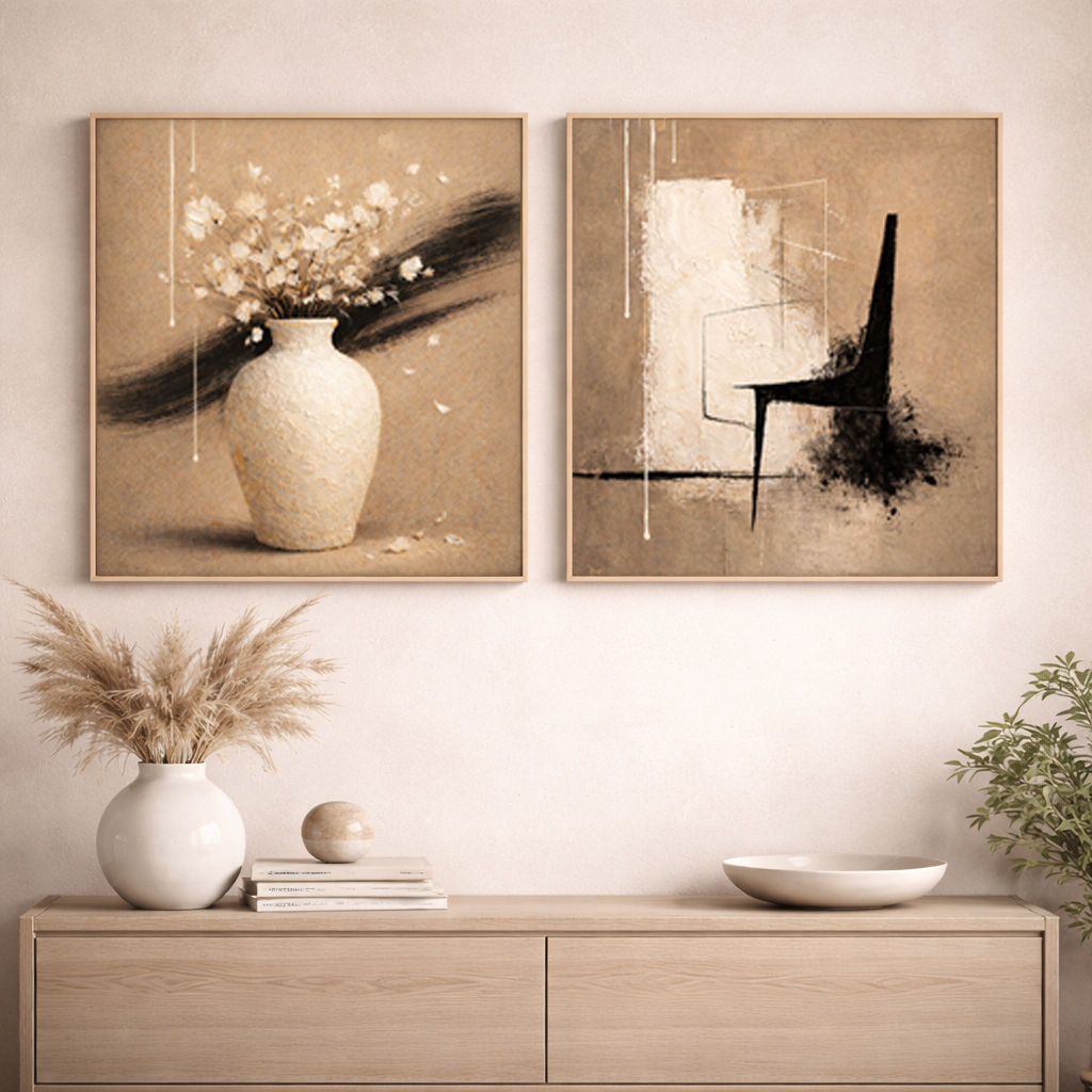 Architectural Silence Set of 2 Printable | Neutral Abstract Wall Art | Minimal Modern Decor
