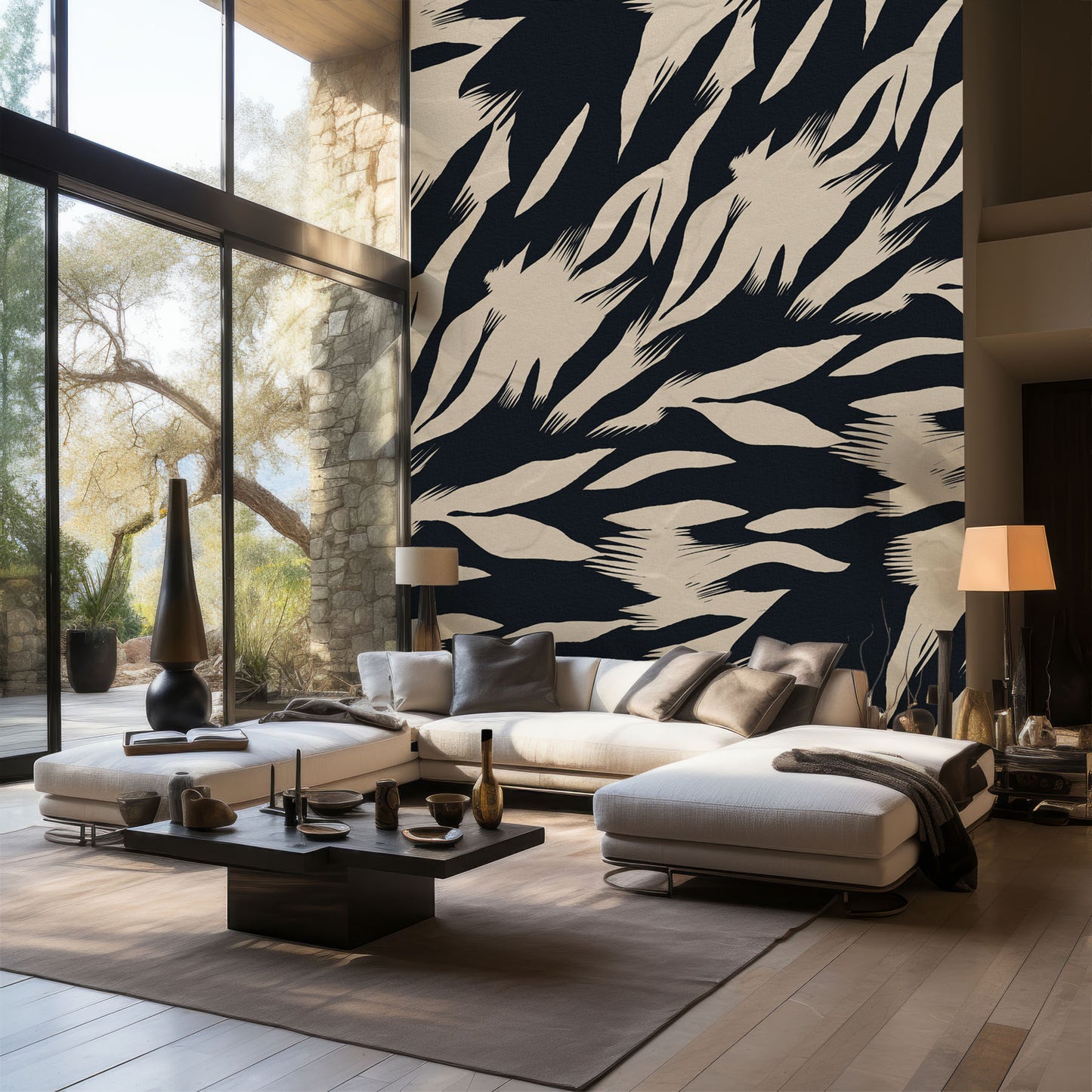 Wings of Freedom: Abstract Black Wallpaper