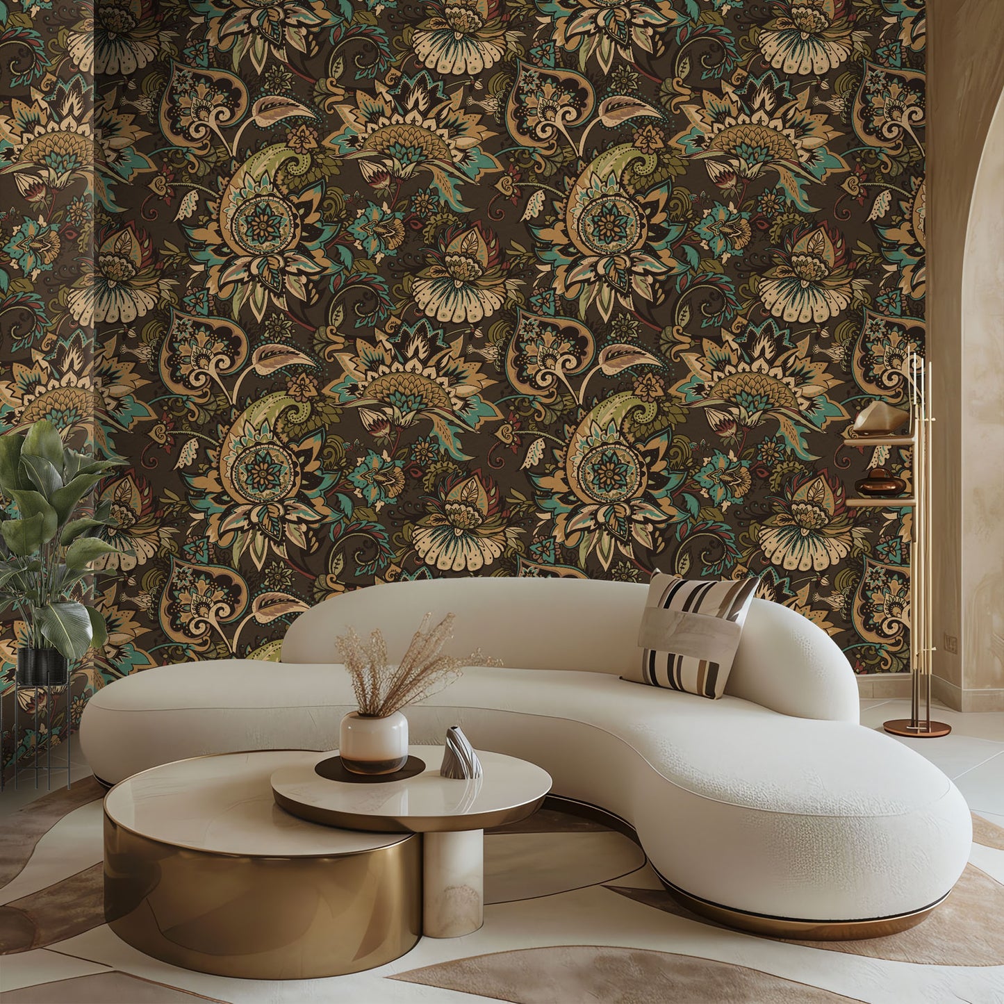 Rustic Blooms Floral Wallpaper