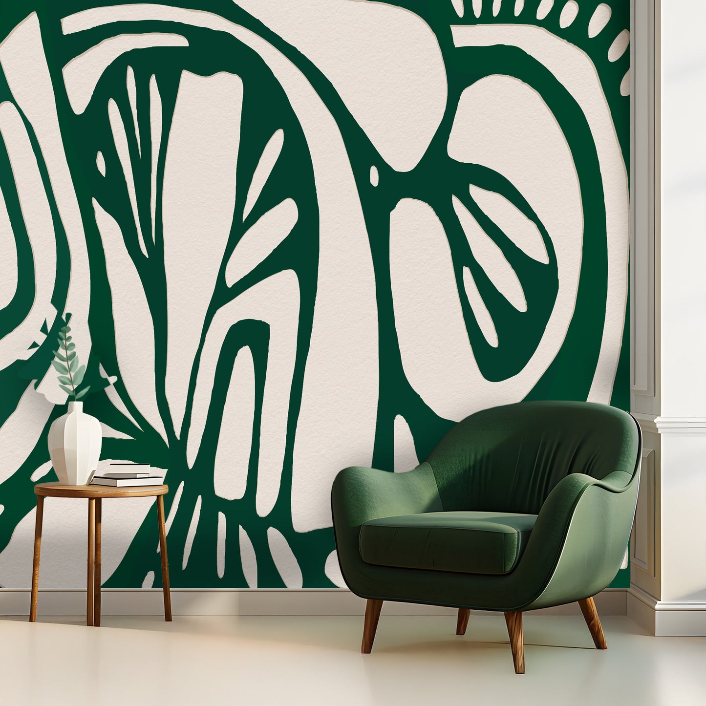 Verdant Green Minimalist Wallpaper