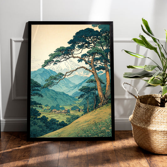 Serene Mountain Landscape | Vintage Nature Scenic Wall Art Decor
